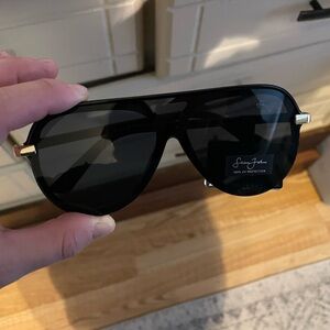 Sean John SJS1007CE Pilot Shield Sunglasses NWT|Black Designer Oversized Aviator